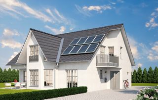 maison avec panneaux photovoltaïques à Bruxelles