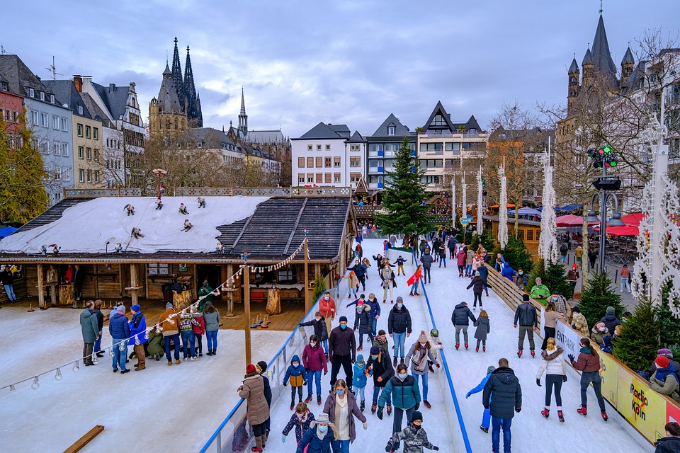 patinoire au centre-ville de Cologne