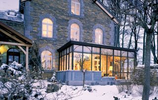 véranda en plein hiver