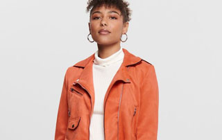 perfecto en cuir orangé